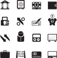 Silhouette Bank business and finance icons N4