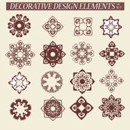 Set of vector decorative rosettes