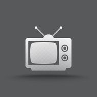 Vector of transparent classic television icon