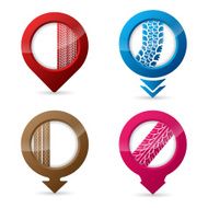 Gps pointers with various tire track silhouettes