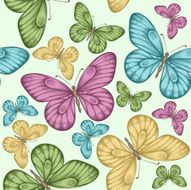 Beautiful seamless with colorful butterflies