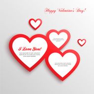Red hearts Valentines day card N2