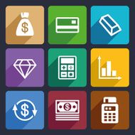 Money and bank Flat Icons Set 41