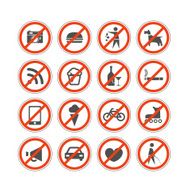 Urban prohibition signs collection