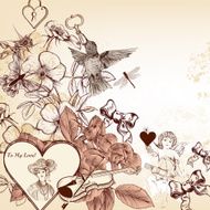 Elegant vector fashion background with valentines and roses