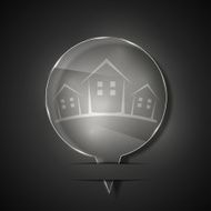 Vector glass real estate icon on gray background Eps 10 N2