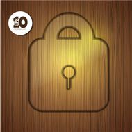 Vector wooden lock icon