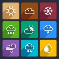 Weather flat icons set 27