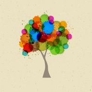 Abstract Tree on Recycled Paper