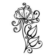 Beautiful Decorative Flower with Leaves (Vector) N63