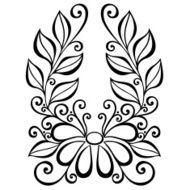 Beautiful Decorative Flower with Leaves (Vector) N64