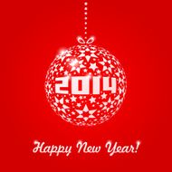New Year 2014 Greeting Card in minimalistic style N4