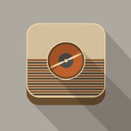 Flat long shadow radio icon