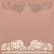 Square floral frame in neutral and beige colors