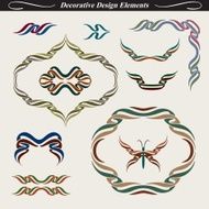 Collection of decorative design elements