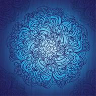Ornamental round lace pattern on grunge background