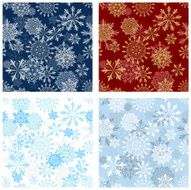 Set of Seamless Snowflake Patterns N5