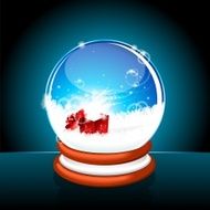 Illustration on a Christmas theme with snow globe against