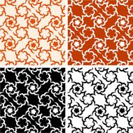 four abstract floral patterns