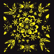 Handmade pattern with funny flowers