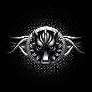 Metallic Art Gothic wolf
