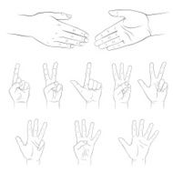 Hands Vector set Isolated on white background