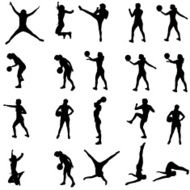 Vector silhouette of a people N393