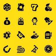Casino Yellow Silhouette icons