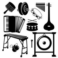 Black Silhouettes - Musical Instruments N2