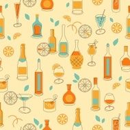 Seamless party background with bottles and glasses N2