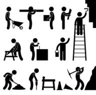 Working Construction Hard Labor Pictogram