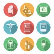 Colored vector icons for nephrology