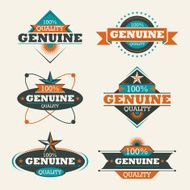 Set of genuine quality labels