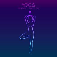 Yoga pose woman&#039;s silhouette N7