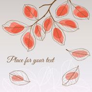 Linden leaf red style with place for your text
