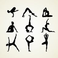 Yoga poses silhouette