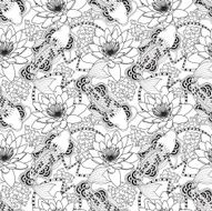 Chinese carps seamless pattern N3