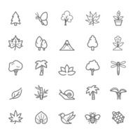 Set of Outline Stroke Natural Icons N2