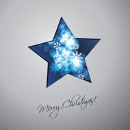 Christmas Star Background with blue star full of snowflakes