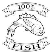 Fish 100 percent label