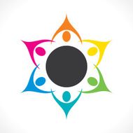 colorful teamwork icon design N2