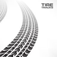 Tire tracks on white