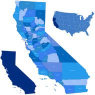 california &amp; counties map