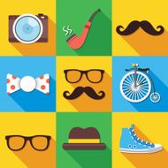 Vintage hipster icons set Vector illustration N2