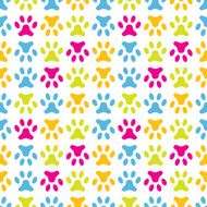 Animal seamless vector pattern of paw footprint Endless texture N6