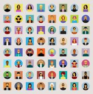 Set people icons flat modern design N2