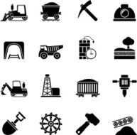 Silhouette Mining and quarrying industry icons