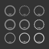 Set icons of laurel wreath and modern frames N2