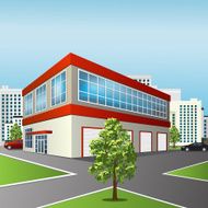 service center and office in perspective