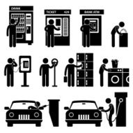 Man using Public Machine Pictogram